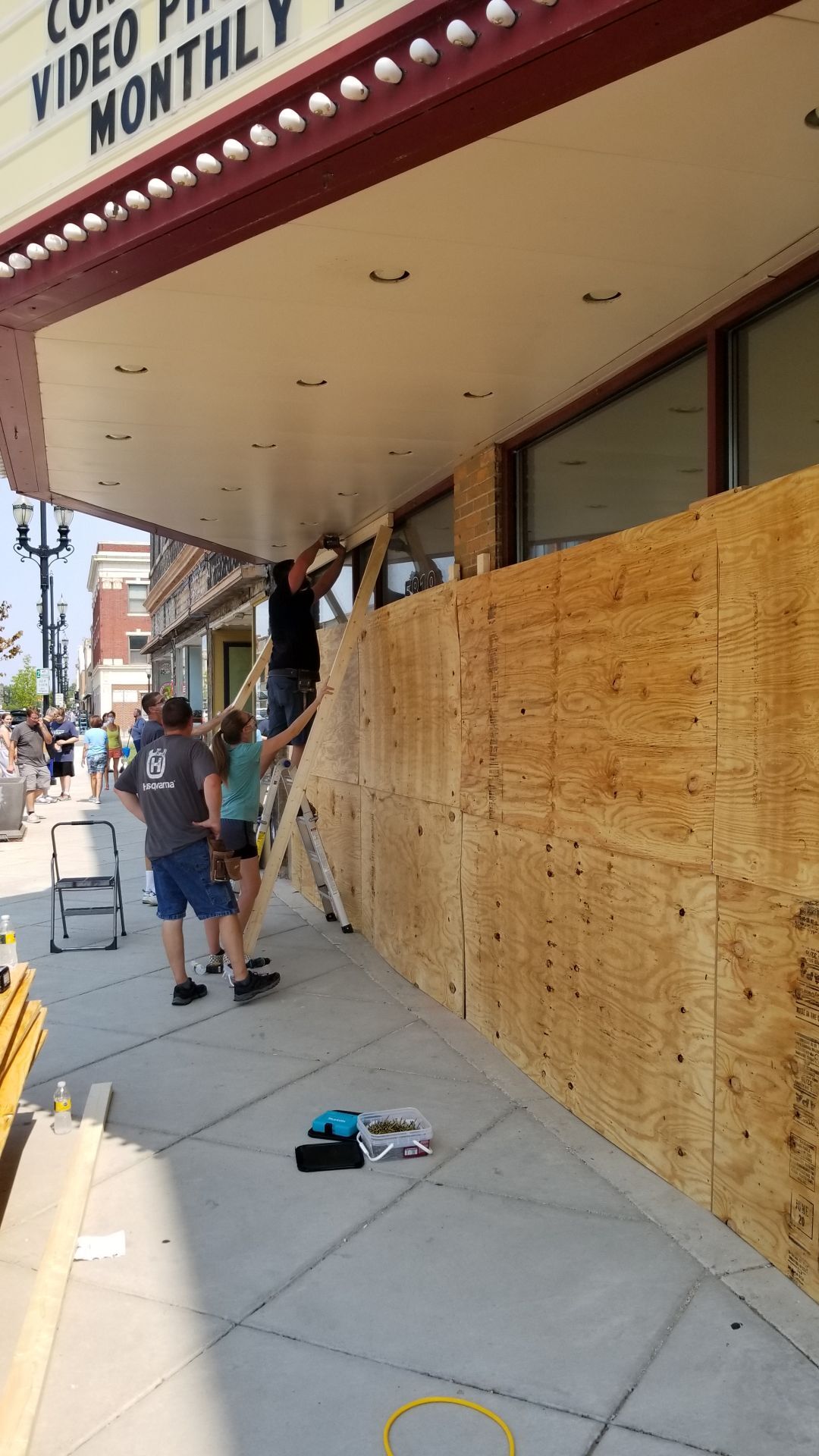 Boarding up businesses